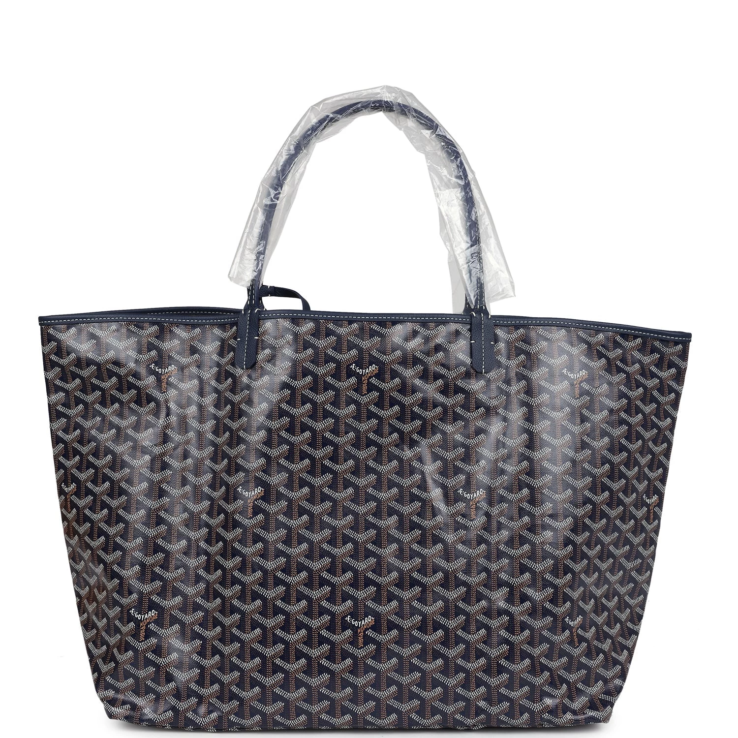 Goyard Goyardine Navy St. Louis GM Tote Bag Palladium Hardware 3 Goyard Goyardine Navy St. Louis GM Tote Bag Palladium Hardware
