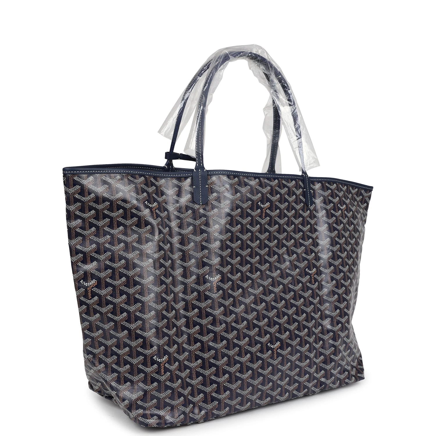 Goyard Goyardine Navy St. Louis GM Tote Bag Palladium Hardware 4 Goyard Goyardine Navy St. Louis GM Tote Bag Palladium Hardware - Image 2