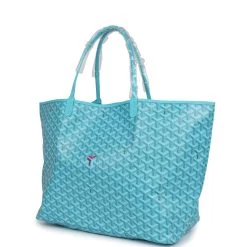 Goyard Goyardine Turquoise St. Louis GM Tote Bag Palladium Hardware -Online Bag Store G FN 240220 2 03