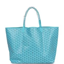 Goyard Goyardine Turquoise St. Louis GM Tote Bag Palladium Hardware -Online Bag Store G FN 240220 2 05