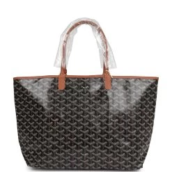 Goyard Goyardine Black And Brown St. Louis PM Tote Bag Palladium Hardware