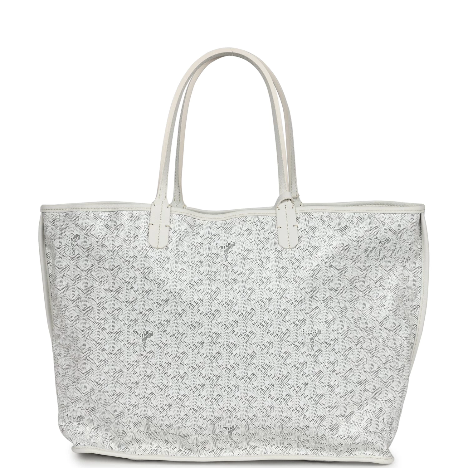 Goyard Goyardine White Anjou PM Reversible Tote Bag Palladium Hardware 6 Goyard Goyardine White Anjou PM Reversible Tote Bag Palladium Hardware - Image 4