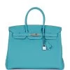 Hermès Hermes Special Order (HSS) Birkin 35 Bleu Du Nord Verso Togo Brushed Palladium Hardware -Online Bag Store H B 011123 2 01