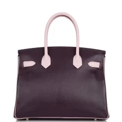 Hermès Pre-owned Hermes Special Order (HSS) Birkin 30 Raisin And Rose Sakura Chevre Palladium Hardware -Online Bag Store H B 012722 6 4