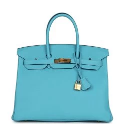 Hermès Hermes Birkin 35 Bleu Du Nord Togo Gold Hardware