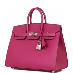 Hermès Hermes Birkin Sellier 25 Rose Pourpre Veau Madame Palladium Hardware 15 Hermès Hermes Birkin Sellier 25 Rose Pourpre Veau Madame Palladium Hardware -Online Bag Store H B 042522 2 05