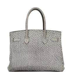 Hermès Vintage Hermes Birkin 30 White Dalmatian Buffalo Gold Hardware -Online Bag Store H B 062722 1 04