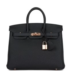 Hermès Hermes Birkin 25 Caban Togo Rose Gold Hardware
