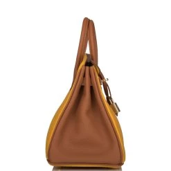 Hermès Hermes Special Order (HSS) Birkin 25 Jaune Ambre And Gold Togo Permabrass Hardware -Online Bag Store H B 082721 1 3