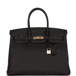 Hermès Hermes Birkin 35 Black Togo Rose Gold Hardware