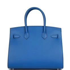 Hermès Hermes Birkin Sellier 30 Bleu France Epsom Palladium Hardware -Online Bag Store H B 100322 3 04