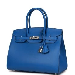 Hermès Hermes Birkin Sellier 30 Bleu France Epsom Palladium Hardware -Online Bag Store H B 100322 3 05