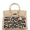 Hermès Vintage Hermes Birkin 35 Parchemin Togo And Leopard Troika Palladium Hardware -Online Bag Store H B 100622 1 01
