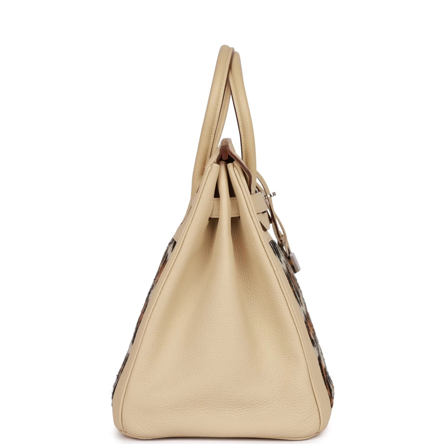 Hermès Vintage Hermes Birkin 35 Parchemin Togo And Leopard Troika Palladium Hardware 5 Hermès Vintage Hermes Birkin 35 Parchemin Togo And Leopard Troika Palladium Hardware - Image 3