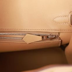 Hermès Hermes Birkin 25 In & Out Biscuit Swift Palladium Hardware -Online Bag Store H B 101022 2 AS 10