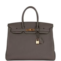 Hermès Hermes Birkin 35 Etain Togo Gold Hardware