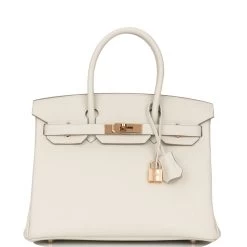 Hermès Hermes Birkin 30 Craie Togo Rose Gold Hardware