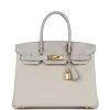 Hermès Hermes Birkin 30 Gris Perle Matte Alligator And Togo Touch Gold Hardware