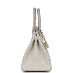 Hermès Hermes Birkin 30 Gris Perle Matte Alligator And Togo Touch Gold Hardware -Online Bag Store H B 230227 2 04