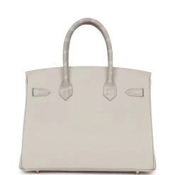 Hermès Hermes Birkin 30 Gris Perle Matte Alligator And Togo Touch Gold Hardware -Online Bag Store H B 230227 2 05