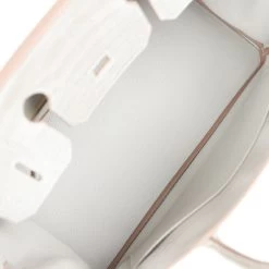 Hermès Hermes Birkin 30 Gris Perle Matte Alligator And Togo Touch Gold Hardware -Online Bag Store H B 230227 2 09