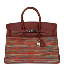 Hermès Pre-owned Hermes Birkin 35 Vibrato Rouge H Boxcalf Palladium Hardware