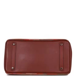 Hermès Pre-owned Hermes Birkin 35 Vibrato Rouge H Boxcalf Palladium Hardware 16 Hermès Pre-owned Hermes Birkin 35 Vibrato Rouge H Boxcalf Palladium Hardware -Online Bag Store H B 230228 3 06