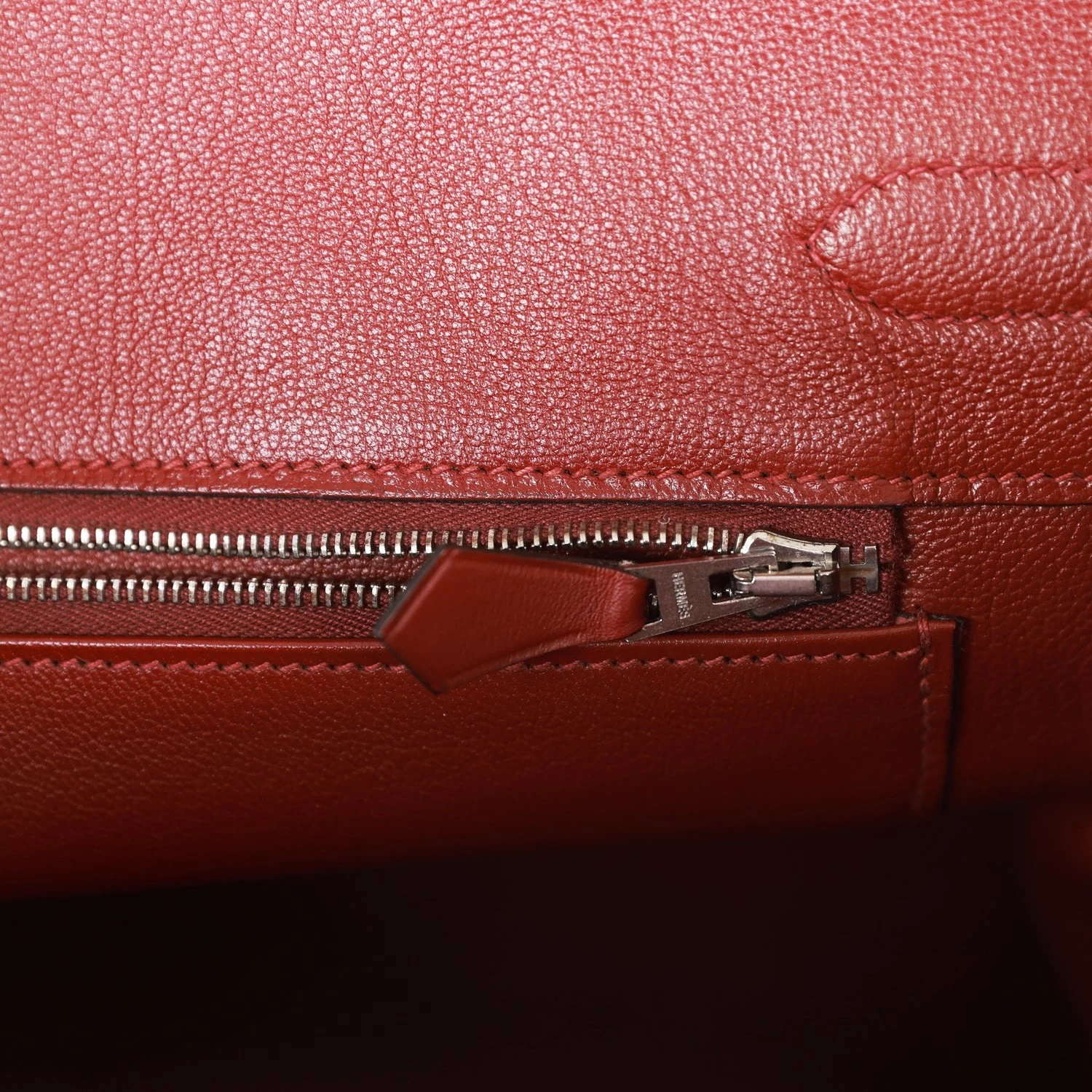 Hermès Pre-owned Hermes Birkin 35 Vibrato Rouge H Boxcalf Palladium Hardware 11 Hermès Pre-owned Hermes Birkin 35 Vibrato Rouge H Boxcalf Palladium Hardware - Image 9