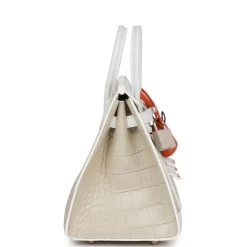 Hermès Hermes Sac Faubourg Birkin 20 White Matte Alligator Palladium Hardware -Online Bag Store H B 230303 1 YB 04