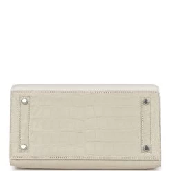 Hermès Hermes Sac Faubourg Birkin 20 White Matte Alligator Palladium Hardware -Online Bag Store H B 230303 1 YB 06