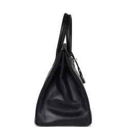 Hermès Vintage Hermes Birkin 35 Bleu Navy Box Palladium Hardware -Online Bag Store H B 230307 1 04