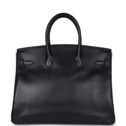 Hermès Vintage Hermes Birkin 35 Bleu Navy Box Palladium Hardware -Online Bag Store H B 230307 1 05