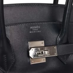 Hermès Vintage Hermes Birkin 35 Bleu Navy Box Palladium Hardware -Online Bag Store H B 230307 1 08