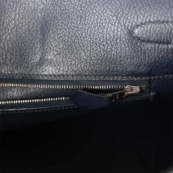 Hermès Vintage Hermes Birkin 35 Bleu Navy Box Palladium Hardware -Online Bag Store H B 230307 1 10