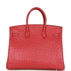 Hermès Pre-owned Hermes Birkin 35 Bougainvillea Ostrich Palladium Hardware 15 Hermès Pre-owned Hermes Birkin 35 Bougainvillea Ostrich Palladium Hardware -Online Bag Store H B 230313 2 05