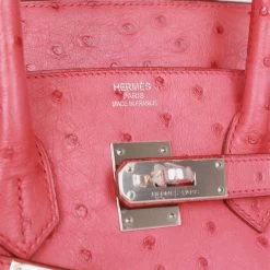 Hermès Pre-owned Hermes Birkin 35 Bougainvillea Ostrich Palladium Hardware 17 Hermès Pre-owned Hermes Birkin 35 Bougainvillea Ostrich Palladium Hardware -Online Bag Store H B 230313 2 08
