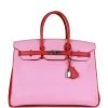 Hermès Pre-owned Hermes Special Order (HSS) Birkin 35 Bubblegum And Bougainvillea Epsom Palladium Hardware -Online Bag Store H B 230315 3 01