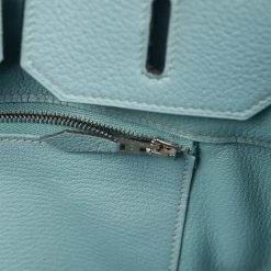 Hermès Pre-owned Hermes Birkin 35 Toile H And Ciel Clemence Palladium Hardware -Online Bag Store H B 230323 1 10