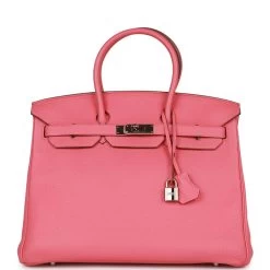 Hermès Pre-owned Hermes Birkin 35 Rose Lipstick Togo Palladium Hardware