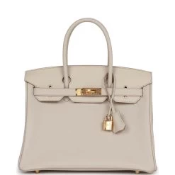 Hermès Hermes 3 En 1 Birkin 30 Beton Togo And Swift Gold Hardware