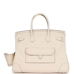 Hermès Hermes Birkin Cargo 35 Nata Toile And Swift Palladium Hardware -Online Bag Store H B 230522 4 05