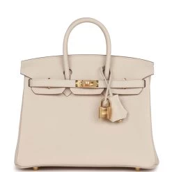 Hermès Hermes Birkin 25 Craie Togo Gold Hardware