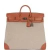 Hermès Pre-owned Hermes Birkin HAC 50 Gold Toile De Camp Evercolor Palladium Hardware -Online Bag Store H B 230620 1 EPK 01