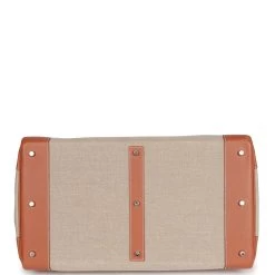 Hermès Pre-owned Hermes Birkin HAC 50 Gold Toile De Camp Evercolor Palladium Hardware 15 Hermès Pre-owned Hermes Birkin HAC 50 Gold Toile De Camp Evercolor Palladium Hardware -Online Bag Store H B 230620 1 EPK 06