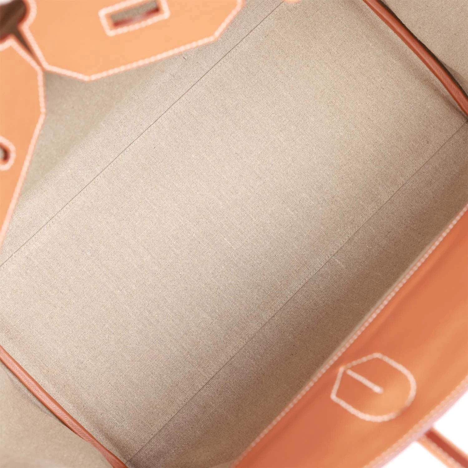 Hermès Pre-owned Hermes Birkin HAC 50 Gold Toile De Camp Evercolor Palladium Hardware 10 Hermès Pre-owned Hermes Birkin HAC 50 Gold Toile De Camp Evercolor Palladium Hardware - Image 8