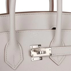 Hermès Hermes Birkin Sellier 25 Gris Pale Epsom Palladium Hardware 17 Hermès Hermes Birkin Sellier 25 Gris Pale Epsom Palladium Hardware -Online Bag Store H B 230705 3 08