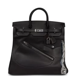 Hermès Hermes Birkin 40 HAC "Rock" Black Evercolor Palladium Hardware