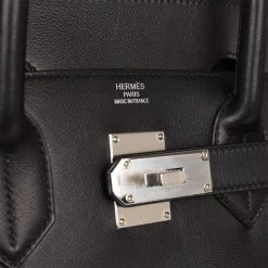 Hermès Hermes Birkin 40 HAC "Rock" Black Evercolor Palladium Hardware -Online Bag Store H B 230728 1 VP 10