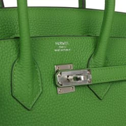 Hermès Hermes Birkin 25 Vert Yucca Togo Palladium Hardware -Online Bag Store H B 230824 1 08