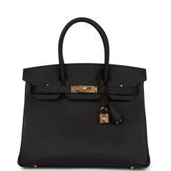 Hermès Hermes Birkin 30 Black Epsom Gold Hardware